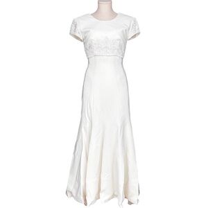 PRONOVIAS San Patrick Vintage White Laya Bow Wedding Bridal Gown Sz 8 MSRP $1900